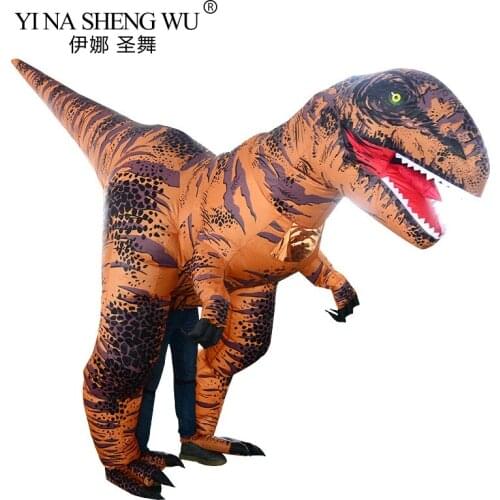 Adult Kids Dinosaur Inflatable Costume Halloween Cosplay Spinosaurus Jumpsuit Carnival Party Role Play Disfraz T-Rex Men Women
