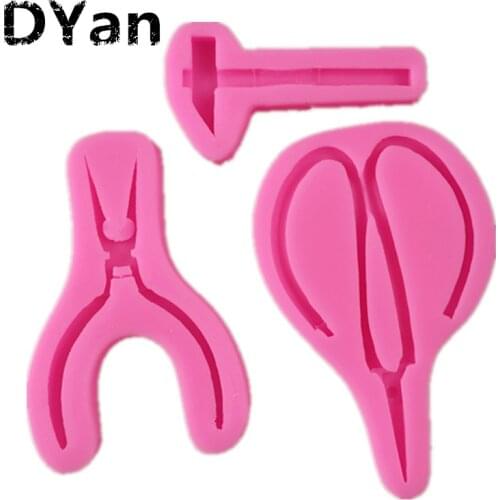 New Fondant Cake Silicone Mold Chocolate Mold DIY Scissors Hammer Needle-Nosed Pliers Cake Baking Decorative Mold A1604-A1606