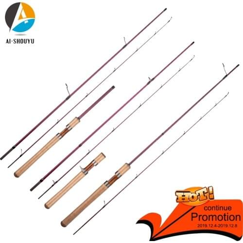 AI-SHOUYU NEW Trout Lure Rod 1.68m/1.8m/1.98m/2.1m/2.25m Carbon Spinning Fishing Rod Travel Rod LPower Solid Top Tip Casting Rod