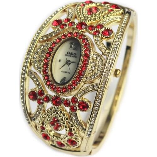 WA152 G&D New Luxury Women Watches Quartz Wristwatches Gold Bracelet Watches Ladies Steel Band relogio feminino Crystal Jewelry