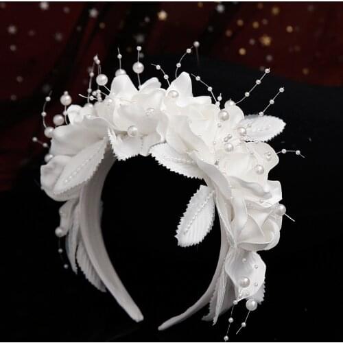 Sweet Flower brides Hairband elegant fabric flower headpiece New Simple bridal headdress Wedding hair Jewelry