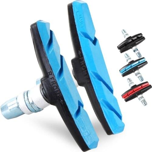 One Pair Mountain Road Mute Bike Brake Pads MTB Bicycle Braking V-Brake Holder Shoes Rubber Blocks Durable Cycling Accessories