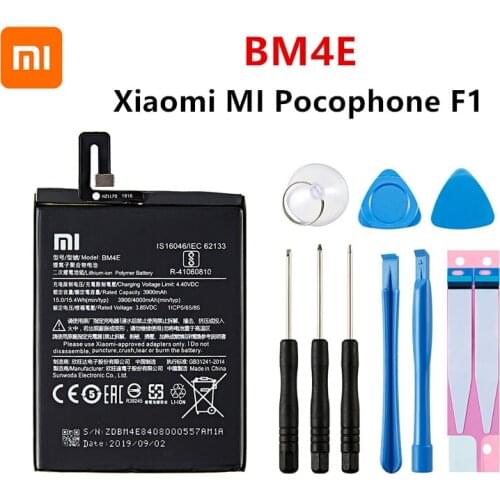 Xiao mi 100% Orginal BM4E 4000mAh Battery For Xiaomi MI Pocophone F1 BM4E High Quality Phone Replacement Batteries +Tools