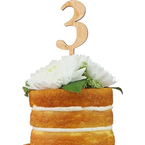 Personalized age Happy Birthday Cake Topper For Wood Number Cake Topper Kids Birthday Wedding Anniversary Party Cake Decorations