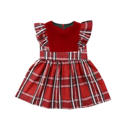2018 Newborn Kid Baby Girls Plaids Checks Party Pageant Christmas Dress Clothes Size 1-5T