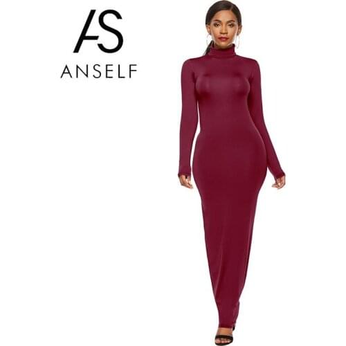 Women Wrap Dress Stretchy Solid Color Turtleneck Long Sleeve Slim Bandage Maxi Gowns Elegant Ladies Robe Plus Size Dress 5XL 3XL