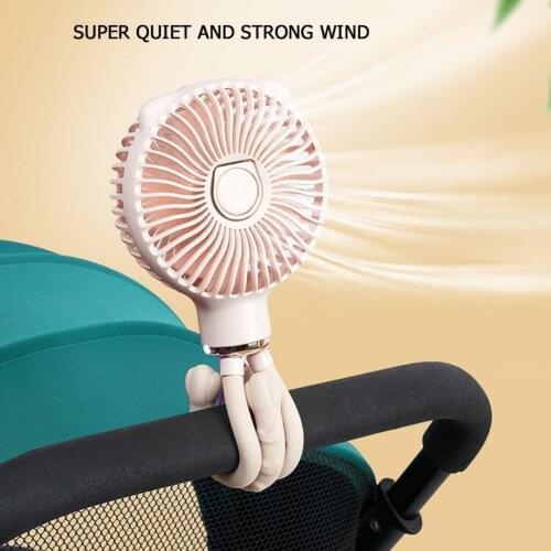 Mini Stroller Fan Personal Portable Desk Handheld Baby Bed Car Seat Fan USB Rechargeable Summer Outdoor Air Cooler Ventilador