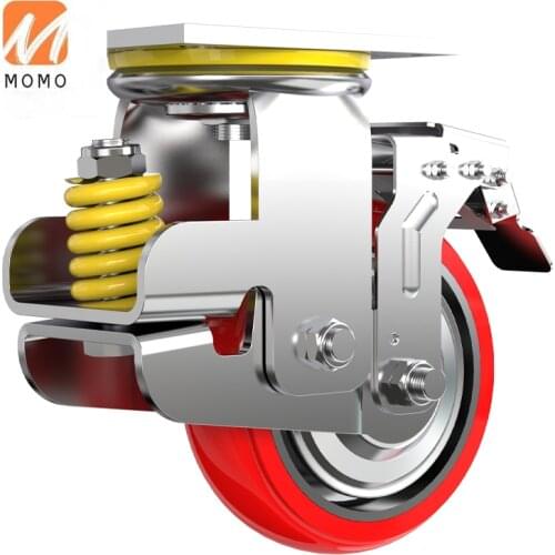 Castors 8 inch shock absorber gate spring loaded casters with spring caster wheels