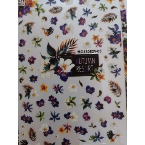 Leaf and Flower Pattern Nail Art Sticker Self Adhesive Transfer Decal 3D Slider DIY Tips Nail Art Decoration Manicure Package