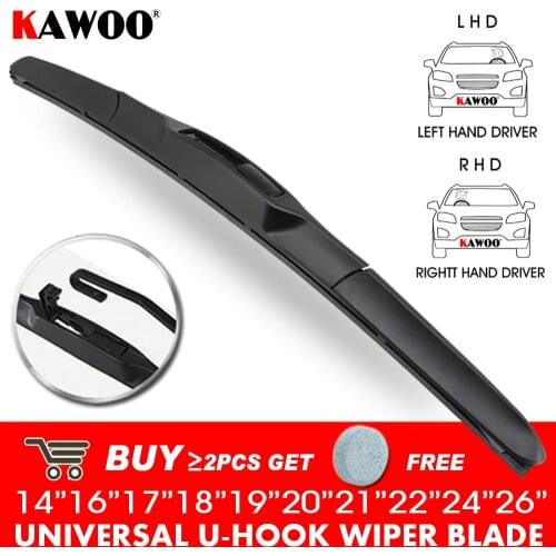 Car Wiper Blade Universal U Hook 14"16"17"18"19"20"21"22"24"26" LHD/RHD Windscreen Windshield Rubber Hybrid Auto Car Accessories