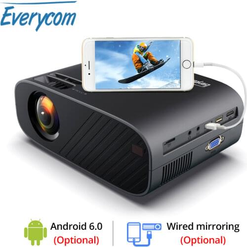 Everycom M7 LED Video Projector 720P Portable Optional Android Wifi Bluetooth Beamer Support Full HD 1080P Home Theater Cinema