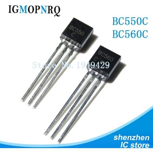 50pcs BC550C + BC560C every 25pcs BC550 BC560 TO92 Transistor DIP-3 45V 0.1A to 92 new