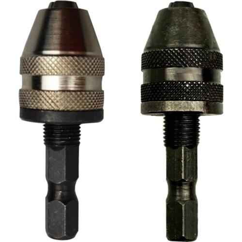 Universal 1Pc Mini Keyless Drill Chuck 0.5-3mm Screwdriver Impact Driver Adaptor 6.35mm Hex Shank Dril Bit Rotary Tools