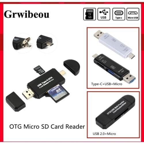 GRWIBEOU OTG Micro SD Card Reader USB3.0 Card Reader USB2.0 For USB Micro SD Adapter Flash Drive Smart Memory Card Reader Type C