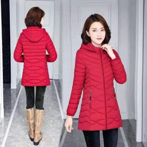 Cotton Padded Womens Middle And Long Section Thickened Korean Version Slim Student Cotton Padded Jacket Fashion Mother Winter C
