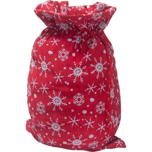 1pc Fashion Christmas Giant Gift Bag Creative Snowflake Santa Sack Santa Pattern Gift Bag With Drawstring Christmas Party Favors