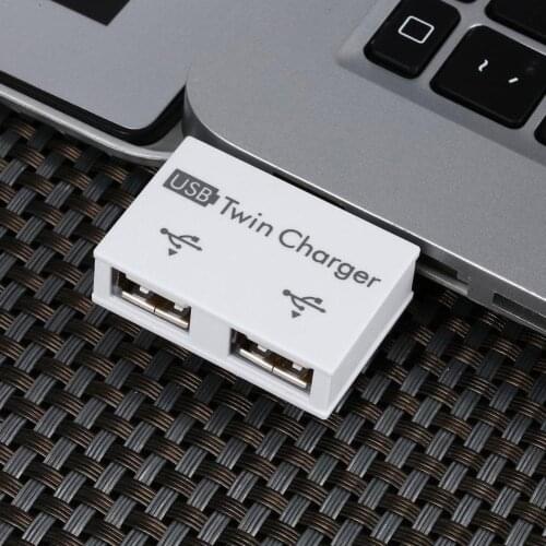 1Pc Dual 2 Port USB Charger Hub USB2.0 Twin Charger Wire Charging Converter PC Hub Splitter Laptop Plug For Home Adapter US M4R1