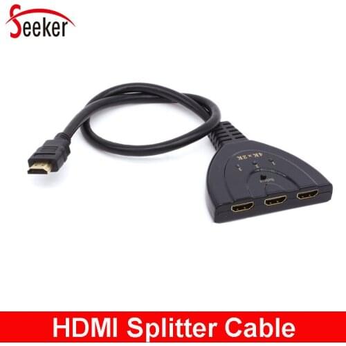10pcs High Resolution 4K Support HDMI Splitter Cable 3D Audio Video HDMI Converter 3 in 1 out Ports for PC HD TV STB PS4