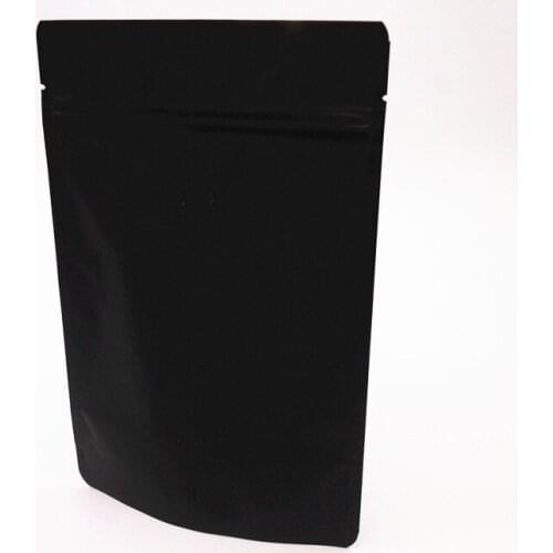 23*34cm 25Pcs/Lot Matte White/Black Stand Up Heat Seal Pure Aluminum Foil Valve Packaging Bag Snack Mylar Doypack Ziplock Bags