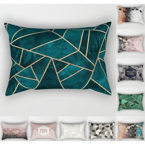 30x50cm Personalized Geometric Cushion Set Emerald Green Blue Black Purple Gold Line Decorative Pillow Home Sofa Chair Case