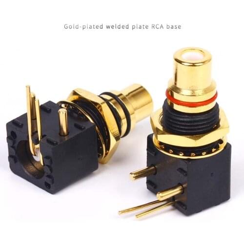 4PCS High quality Copper Gold Plated RCA Terminal Female Jack Panel Mout Chassis Audio PCB Socket Connector