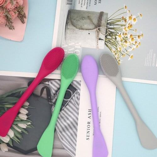 2pcs Silicone Face Mask Brush Applicator Makeup Brush Double-Ended Facial Masks Brushes for Mud Clay Charcoal Mixed Mask