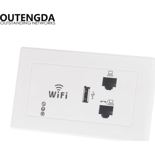 300Mbps 118 US-standard Wall Wireless AP for Hotel Domitory Office Rooms USB Charge Access Point Socket WiFi Extender Router