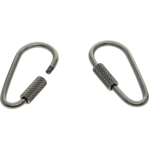 10 pcs Super Fine 1.5 inch Solid stainless steel drop Screw Lock Carabiner Key ring Safety Hook Tool Keychain EDC FOB