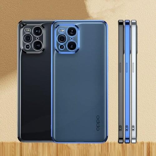 Coque Phone Case for OPPO Find X3 X2 Pro Neo Lite Silicone Plating Transparent Funda Original Thin X3pro X3neo X3lite 5G Cover
