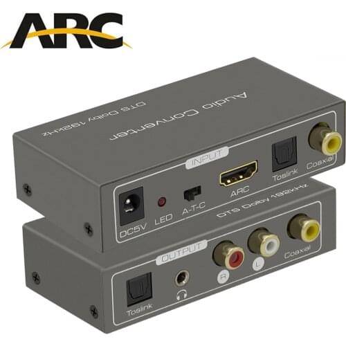 192KHz 4K HDMI 2.0 ARC adapter converter D to A audio Digital to Analog audio converter decoder coaxial to toslink bi-direction