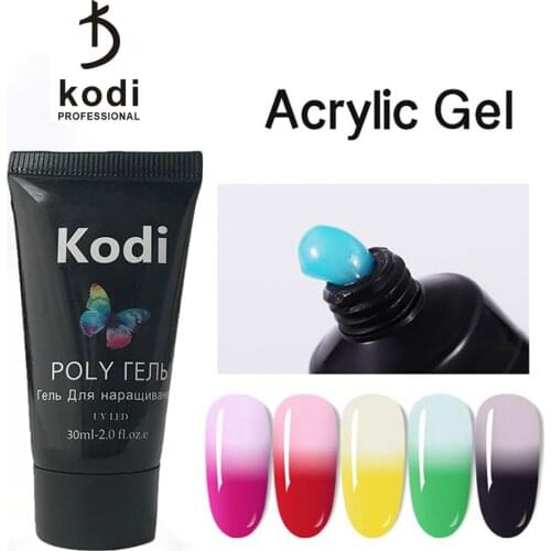 Kodi Poly Temperature Color Changing 30ML Nail UV Gel For Extension Color Nail Gel For Nails Art Painting Gel Nail Art Enamel