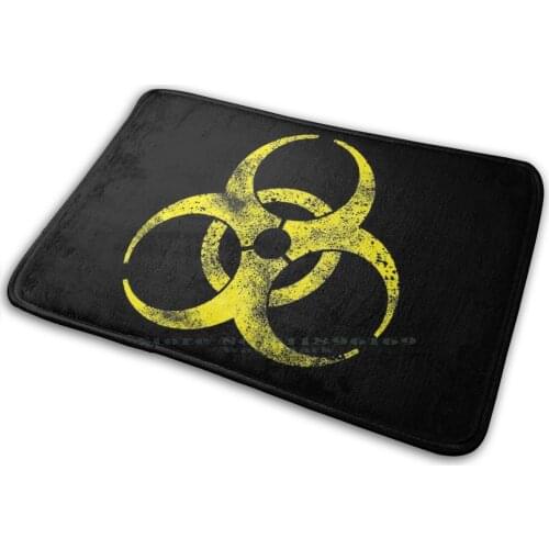 Biological Risks Mat Rug Carpet Anti-Slip Bedroom Entrance Door Mat Biohazard Organic Danger Symbol Indication Armed Sign