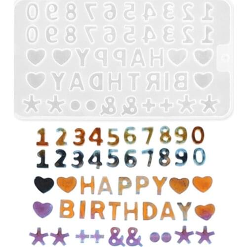 Crystal Epoxy Resin Mold DIY Crafts Jewelry Pendant Casting Supplies Alphabet Letters Number Symbol Ornament Keychain Casting Si