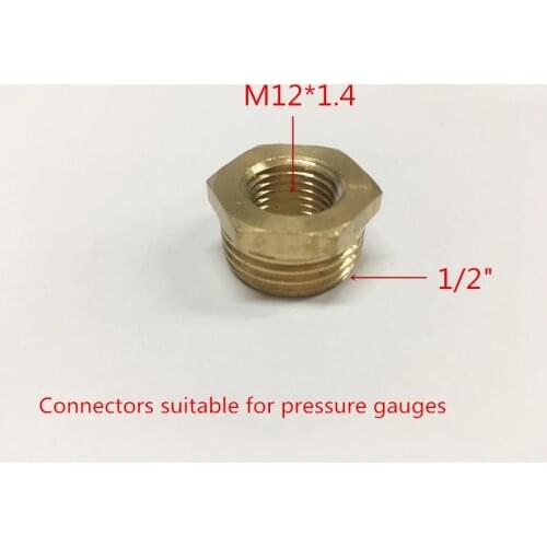 Brass Reducer1/2" BSP Male Thread to m12*1.4" Female Thread Reducing Bush adapter Fitting /Special on pressure gauge