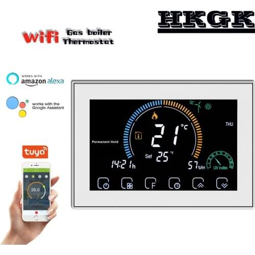 95-240VAC heating Thermostat for Dry contact ,WIFI gas boiler thermostat works with Alexa Google home