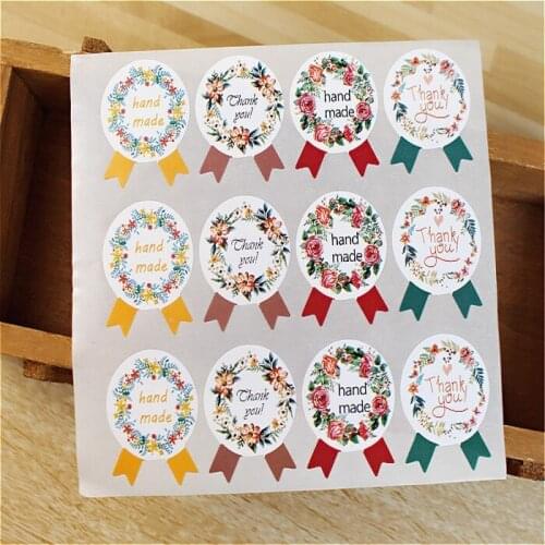 12pcs/set sealing sticker for candy cookie box bag chocolate paper gift package Wedding Party favor DIY handmade garland Wh