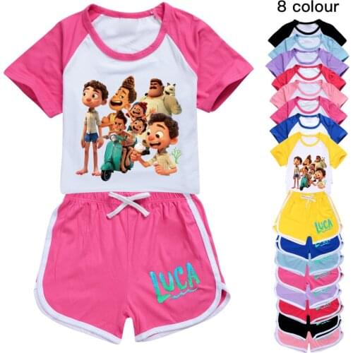 New Ladybug Fashion Boys Clothes Cartoon Cotton Short T Shirt +Jeans Print Spring Girls Outfits Student Kids Clothes