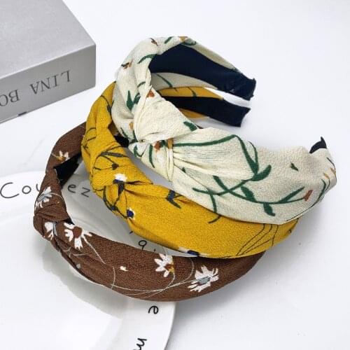 New Little daisy Flower Knotted Headband for Women Hair Hoop Cute little flowers Hair band girls Hair Accessories FG086