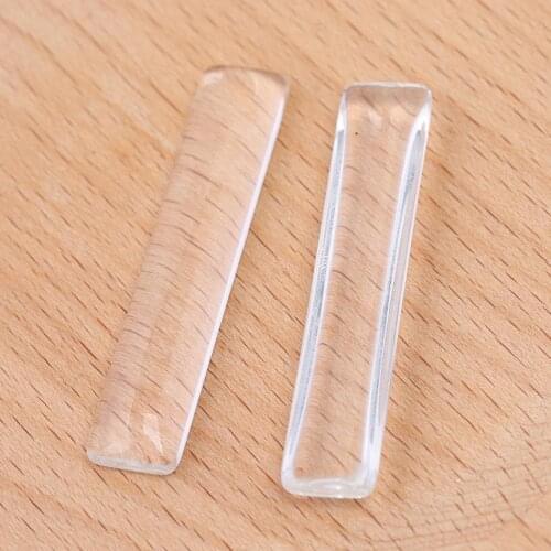 Onwear 5pcs 10x50mm flat transparent clear rectangle cabochon diy thickness 5mm