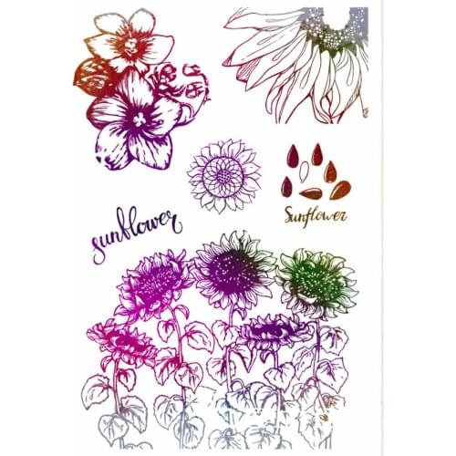 PANFELOU 11*16 Sunflower garden Transparent Clear Silicone Stamp/Seal DIY scrapbooking/photo album Decorative clear stamp sheets