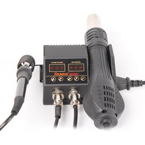 Rework Station 8858D+ 2in1 Digital Display Soldering Station Hot Air Station Hot Air Gun Soldering Iron SMD Statio