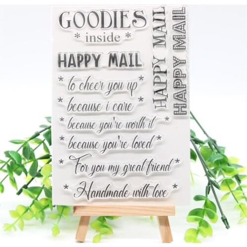 KSCRAFT Happy Mail Transparent Clear Silicone Stamps for DIY Scrapbooking/Card Making/Kids Crafts Fun Decoration Supplies 823