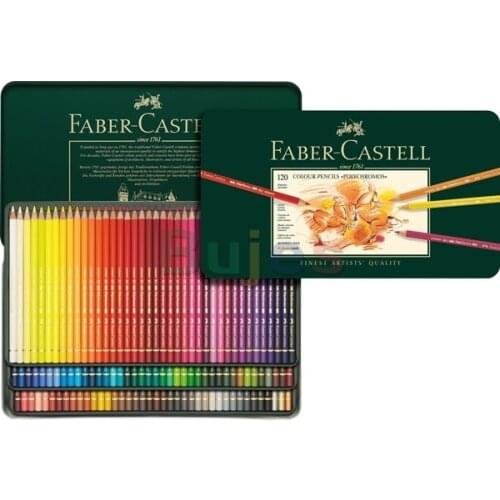 German original FABER CASTELL Oily color lead 12/24/36/60/120 green iron box.Professional art set.Pen core diameter 3.8mm