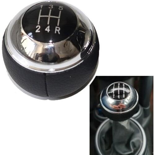 5/6 Speed Leather Car Gear Shift Knob Shifter Lever Handle Ball Chrome Manual For Mini R50 2000-2006 Cabrio R52 2002-2008
