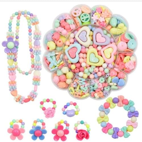DIY Handmade Beaded Toy with Accessory Set Children Creative 13 Grid Girl Jewelry Making Toys Educational Toys Children Gift