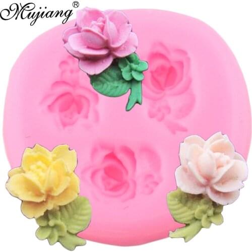 Rose Leaf Flower Chocolate Silicone Molds Wedding Cake Decorating Tools DIY Cupcake Baking Fondant Mold Polymer Clay Candy Mould