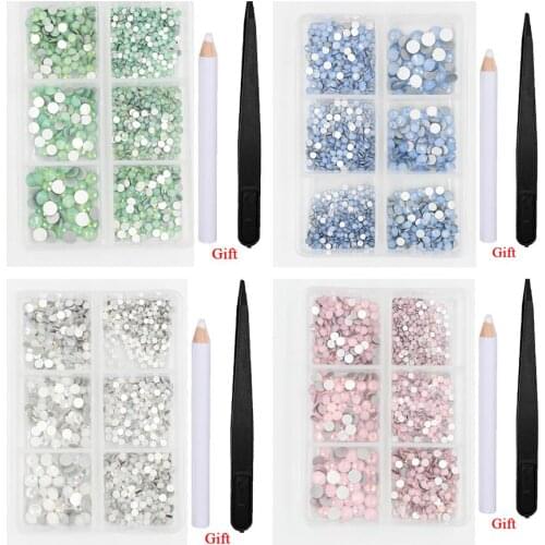 40 Colors 1200pcs Mix size hotfix nail art Rhinestone Crystal SS6-SS30 Glass Strass Non Hot fix Rhinestones Decoretion