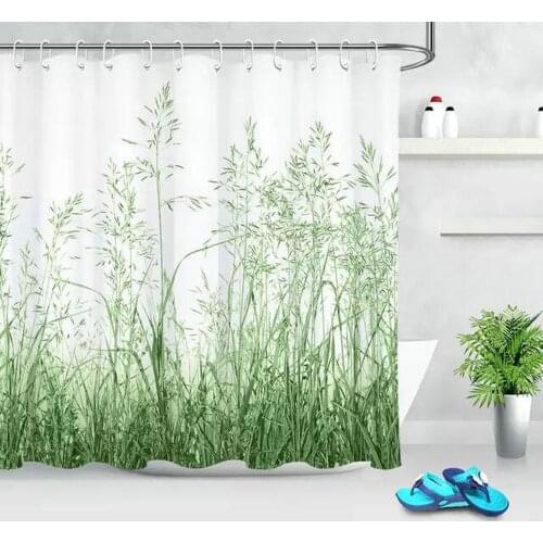 Spring Green Plant Shower Curtain Set 3D Print Modern Simple Home Decor Polyester Waterproof Bath Curtains Bathroom Accessories