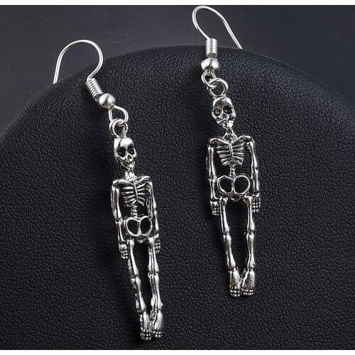 Halloween Handmade Vintage Skeleton Skull Dangle Earrings Long Earings For Women Jewelry Party Gifts Aretes De Mujer Modernos