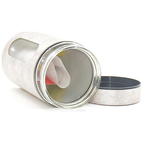 Xin Jia Yi Packaging Glass Bottle Fancy Paper Tube and Plastic Screw Lid With Clear Window Empty Coffee Dry Fruit Wedding Boxes